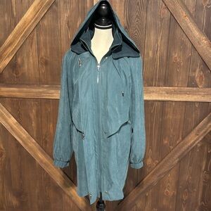 Fleet Street Women's Aqua Hooded Lined Zip Jacket Size Small